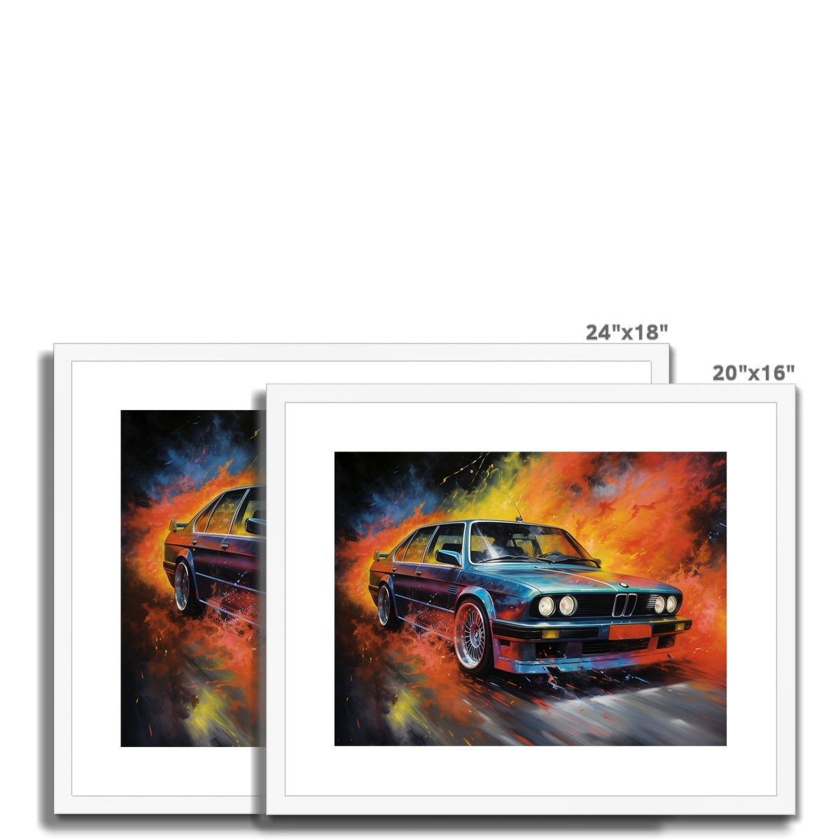 Retro BMW M5 Framed & Mounted Print