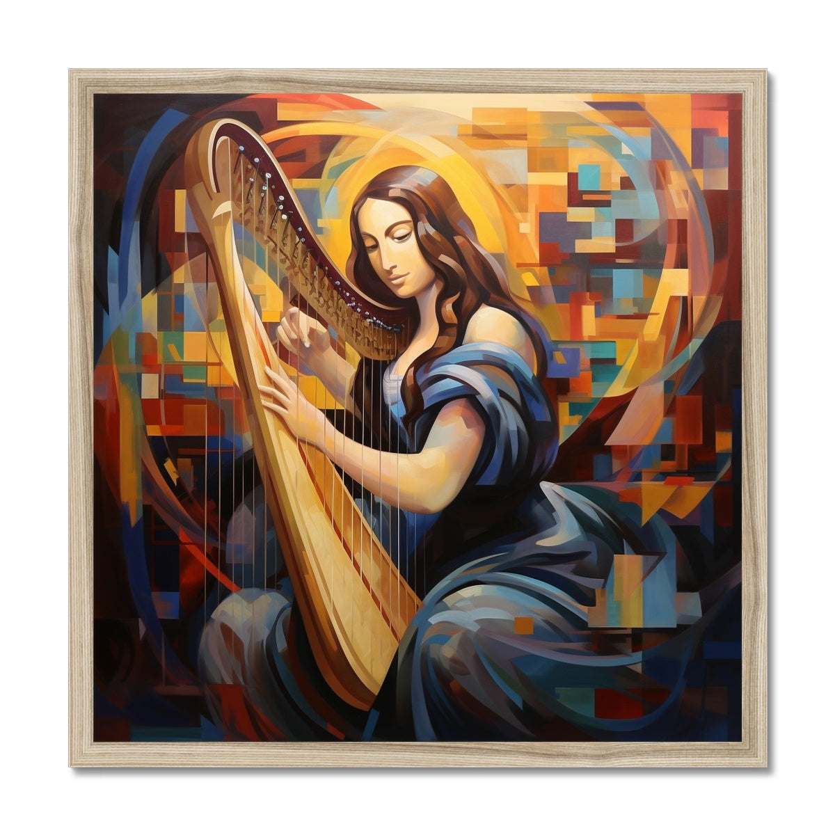 Harp Playing Mona Lisa: Limited Edition Framed Print