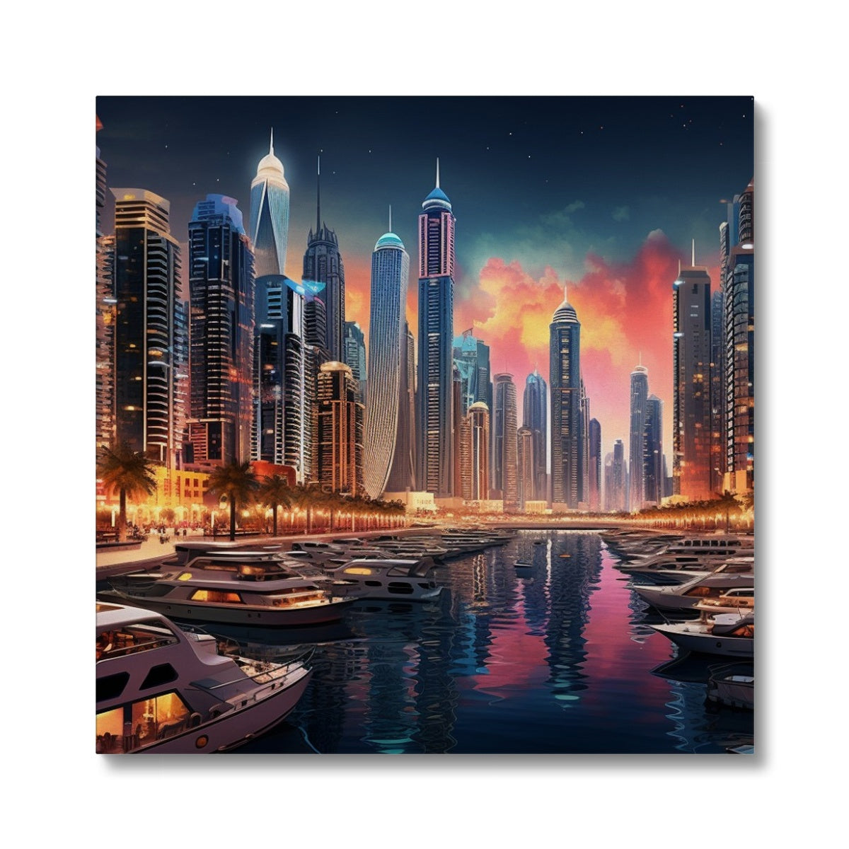 Red Sky At Night, Dubai Marina  Canvas