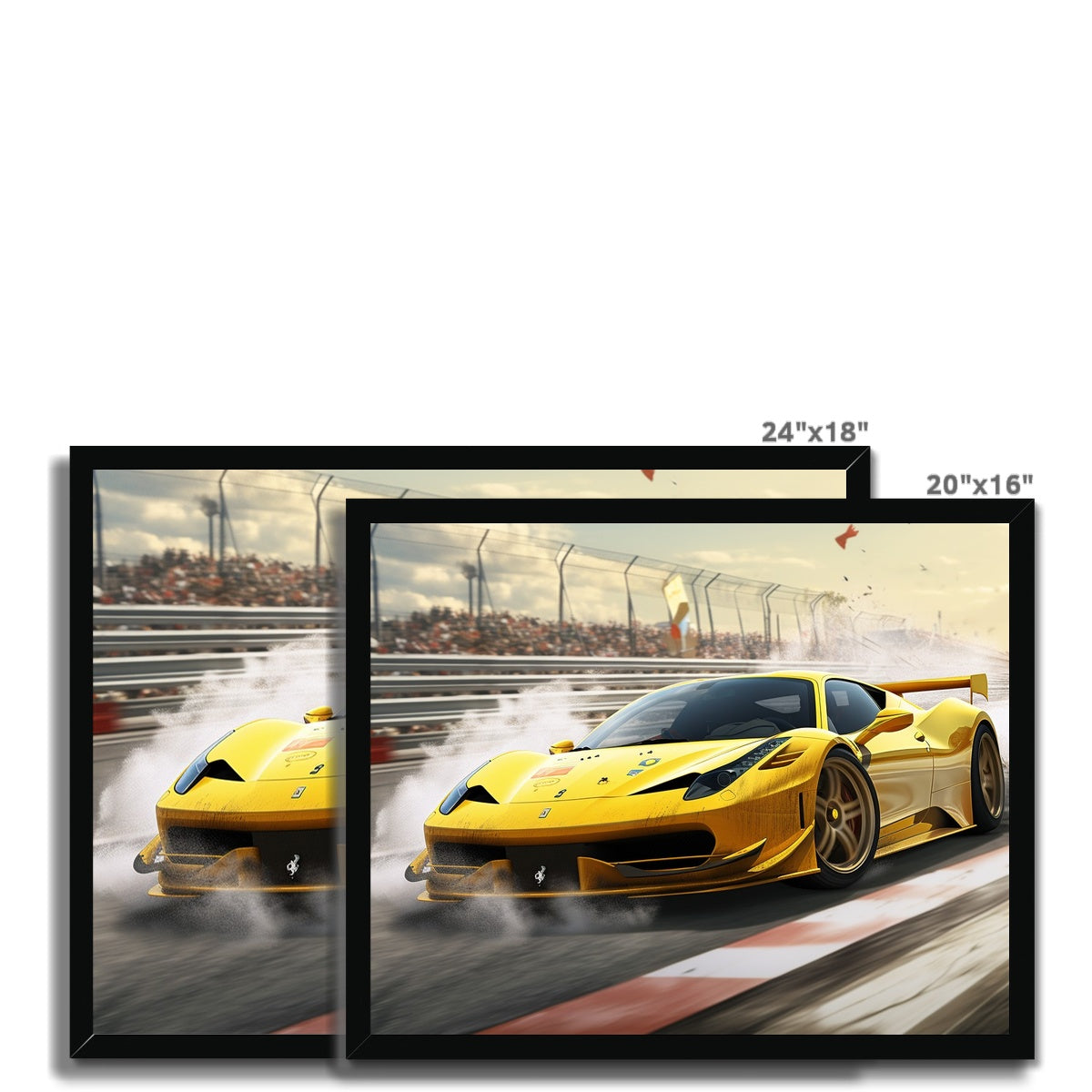 Racing Yellow Ferrari 458 Framed Print