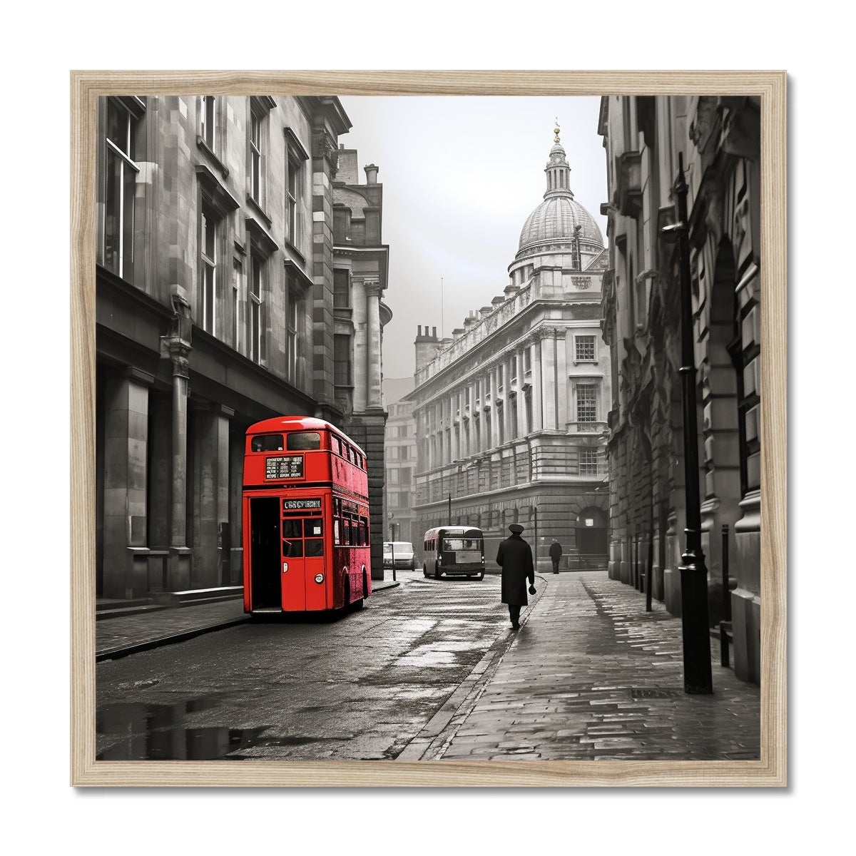 Red Bus To The City, London  Framed Print